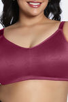 Zivame True Curve Jacquard Lightly Lined Non Wired Full Coverage Minimiser Bra - Red Plum — thumbnail 6